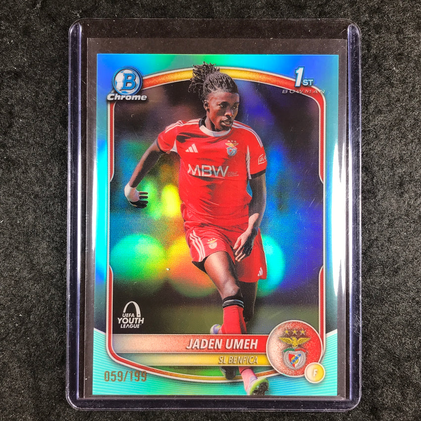 2025-26 Topps Chrome UEFA CC JADEN UMEH 1st Bowman Chrome Youth Aqua 59/199