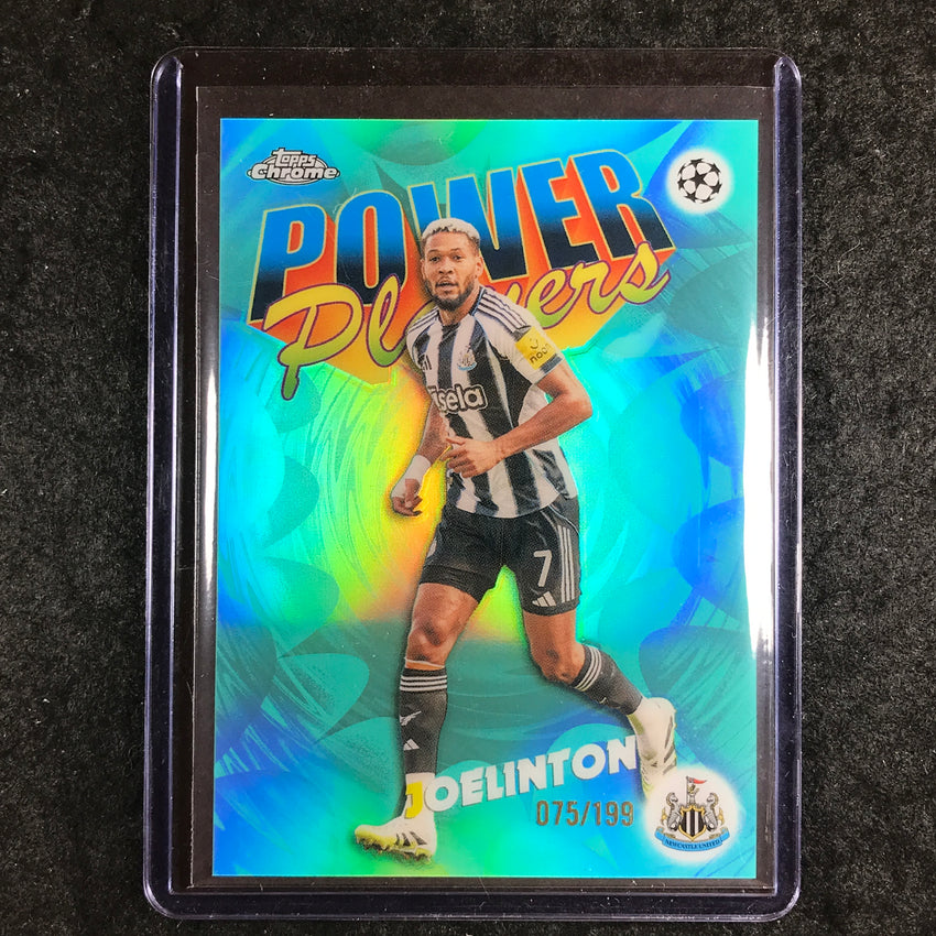 2025-26 Topps Chrome UEFA CC JOELINTON Power Players Aqua Refractor 75/199