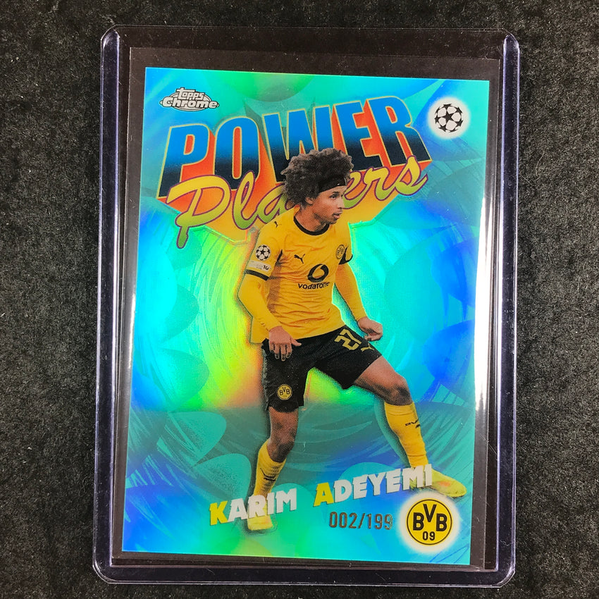 2025-26 Topps Chrome UEFA CC KARIM ADEYEMI Power Players Aqua Refractor 2/199