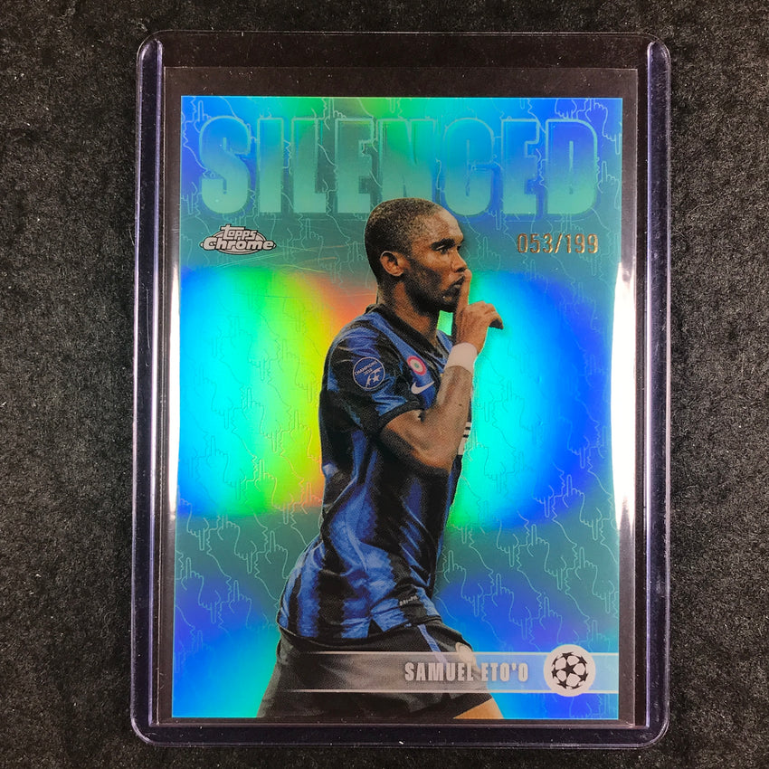 2025-26 Topps Chrome UEFA CC SAMEUL ETO'O Silenced Aqua Refractor 53/199