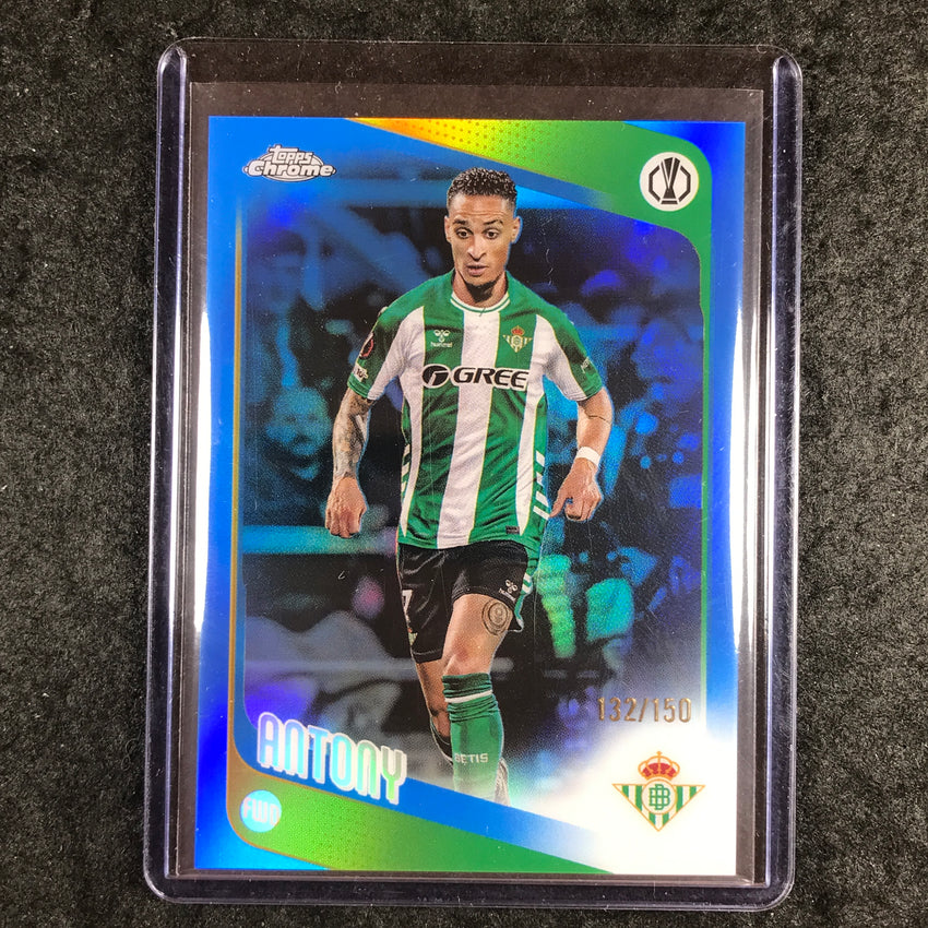 2025-26 Topps Chrome UEFA CC ANTONY Blue Refractor 132/150