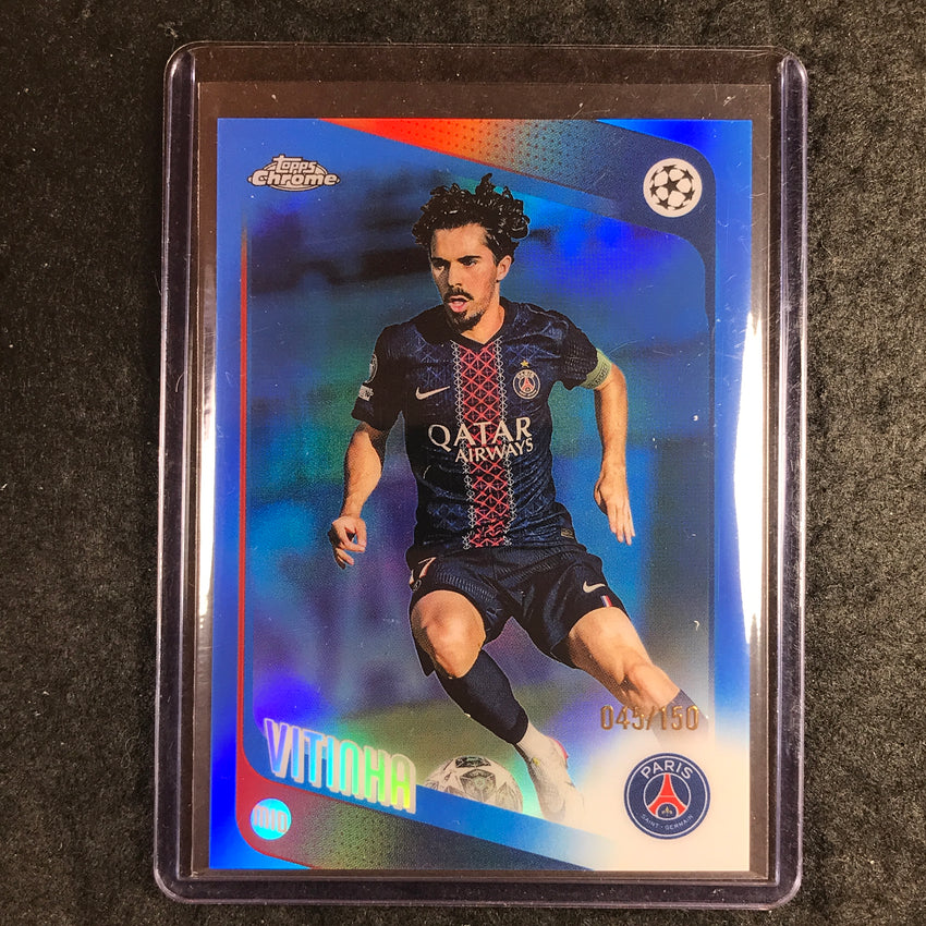 2025-26 Topps Chrome UEFA CC VITINHA Blue Refractor 45/150