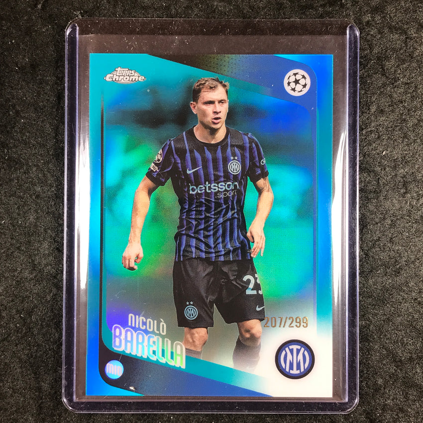 2025-26 Topps Chrome UEFA CC NICOLO BARELLA Teal Refractor 207/299