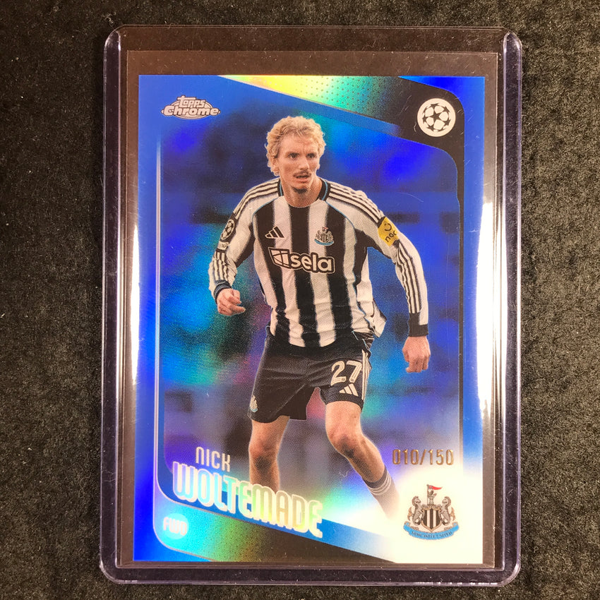 2025-26 Topps Chrome UEFA CC NICK WOLTEMADE Blue Refractor 10/150