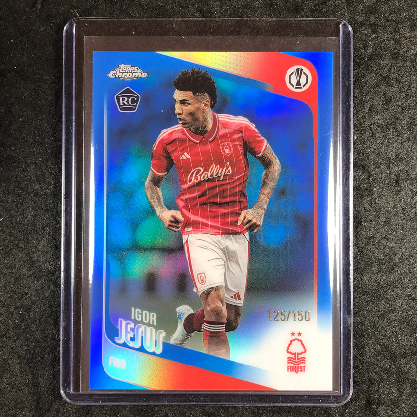 2025-26 Topps Chrome UEFA CC IGOR JESUS Rookie Blue Refractor 125/150