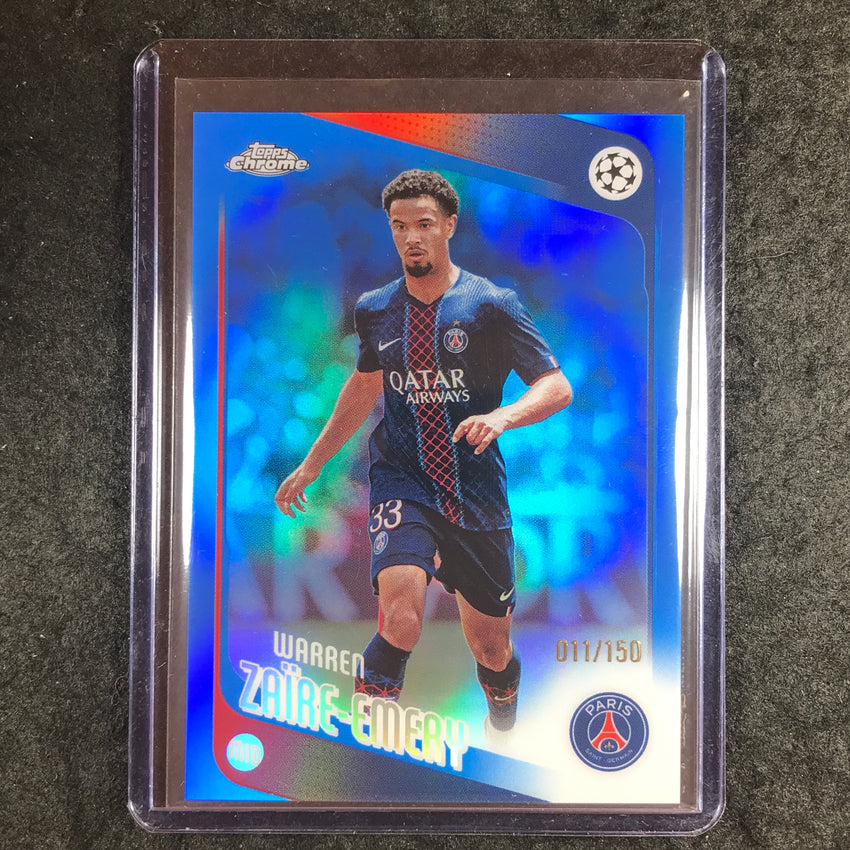2025-26 Topps Chrome UEFA CC WARREN ZAIRE-EMERY Blue Refractor 11/150