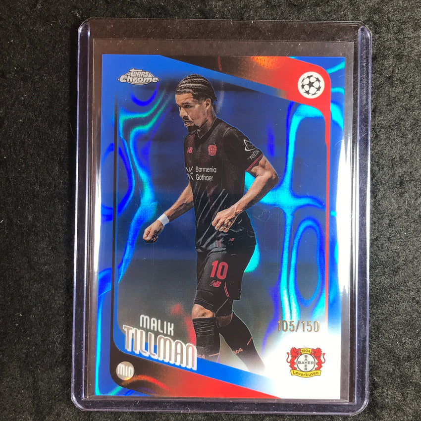 2025-26 Topps Chrome UEFA CC MALIK TILLMAN Blue Lava 105/150