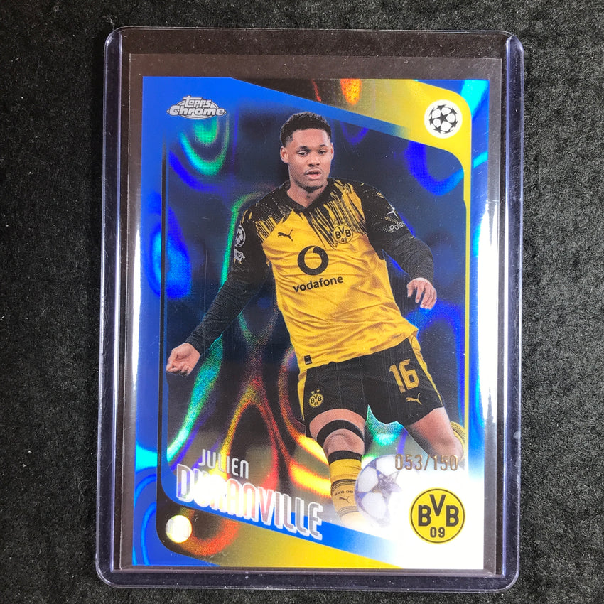 2025-26 Topps Chrome UEFA CC JULIEN DURANVILLE Blue Lava 53/150