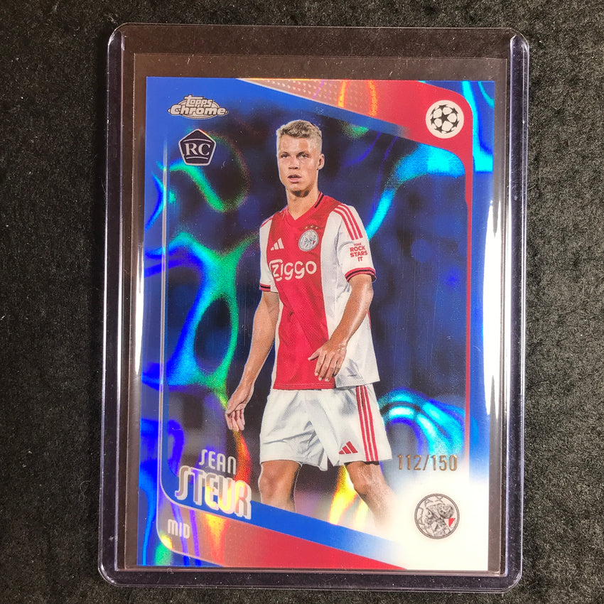 2025-26 Topps Chrome UEFA CC SEAN STEUR Rookie Blue Lava 112/150