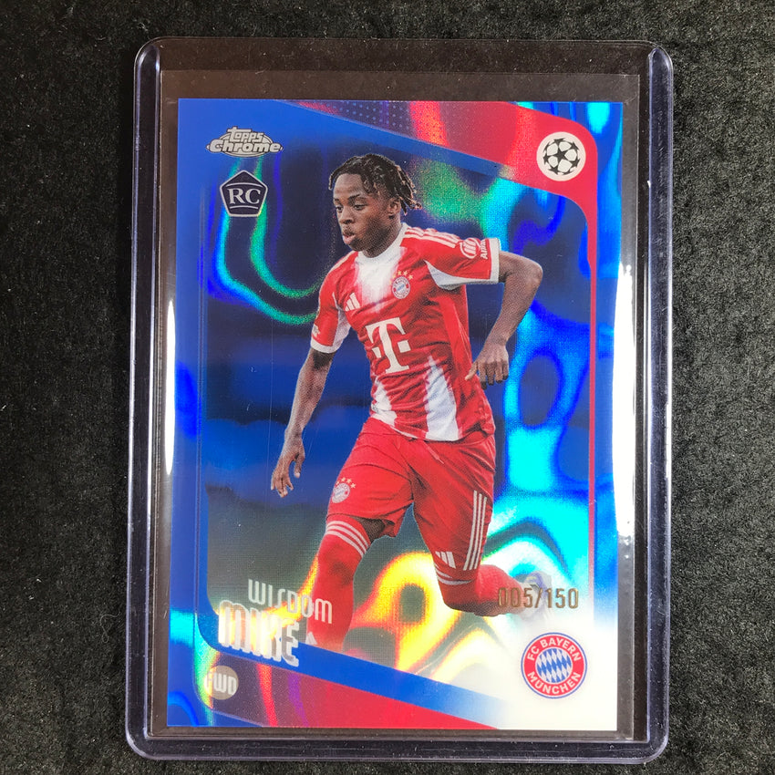 2025-26 Topps Chrome UEFA CC WISDOM MIKE Rookie Blue Lava 5/150