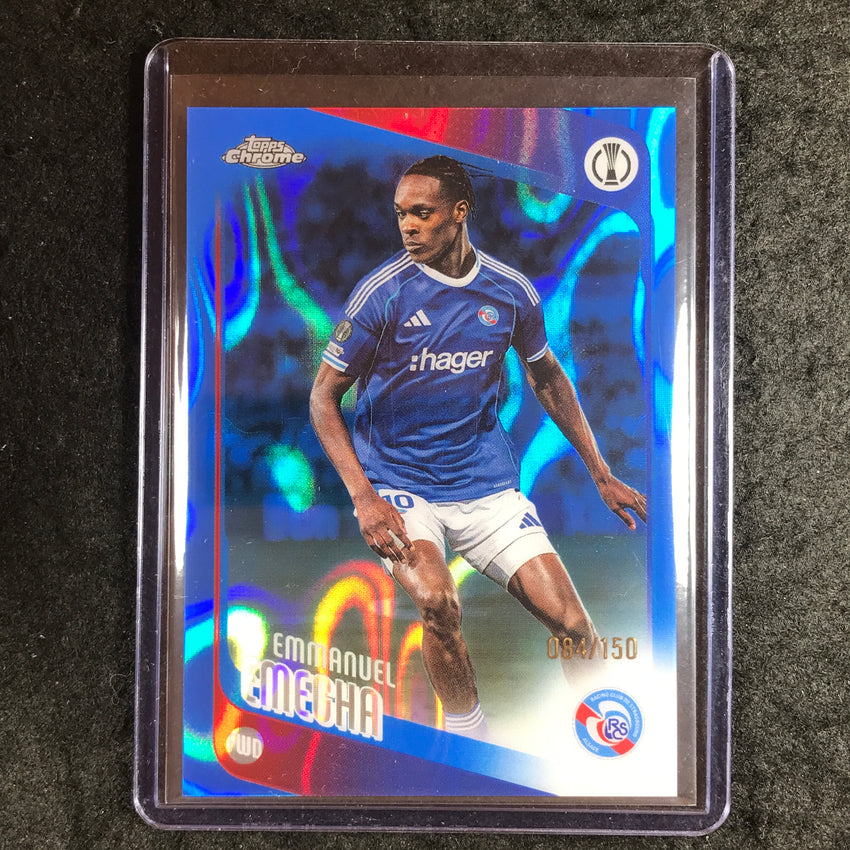 2025-26 Topps Chrome UEFA CC EMMANUEL EMEGHA Blue Lava 84/150