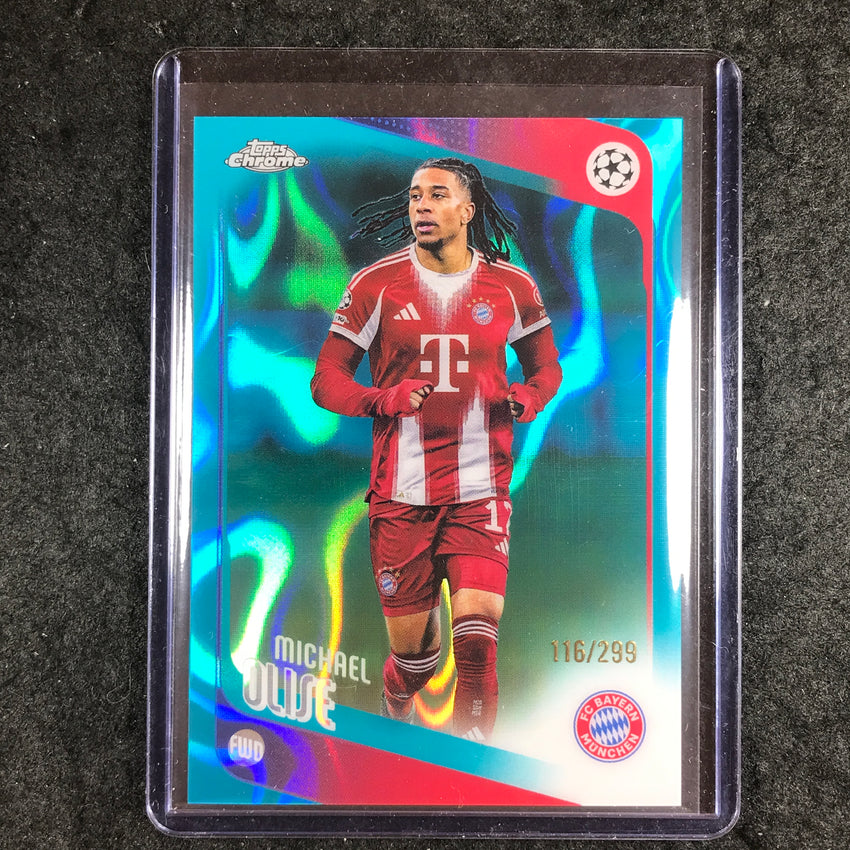 2025-26 Topps Chrome UEFA CC MICHAEL OLISE Teal Lava 116/299