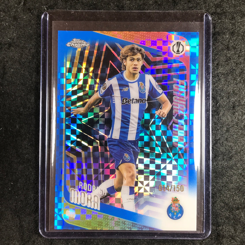 2025-26 Topps Chrome UEFA CC RODRIGO MORA Future Stars Blue X-Fractor 14/150