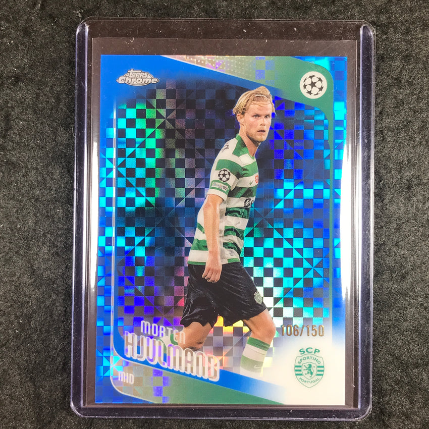 2025-26 Topps Chrome UEFA CC MORTEN HJULMAND Blue X-Fractor 106/150