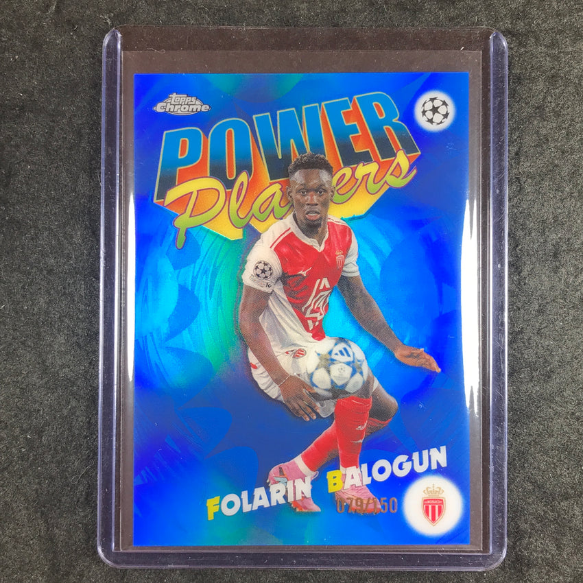 2025-26 Topps Chrome UEFA CC FOLARIN BALOGUN Power Players Blue Refractor 79/150