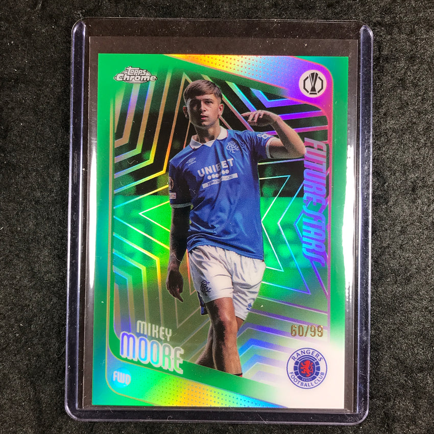 2025-26 Topps Chrome UEFA CC MIKEY MOORE Future Stars Green Refractor 60/99