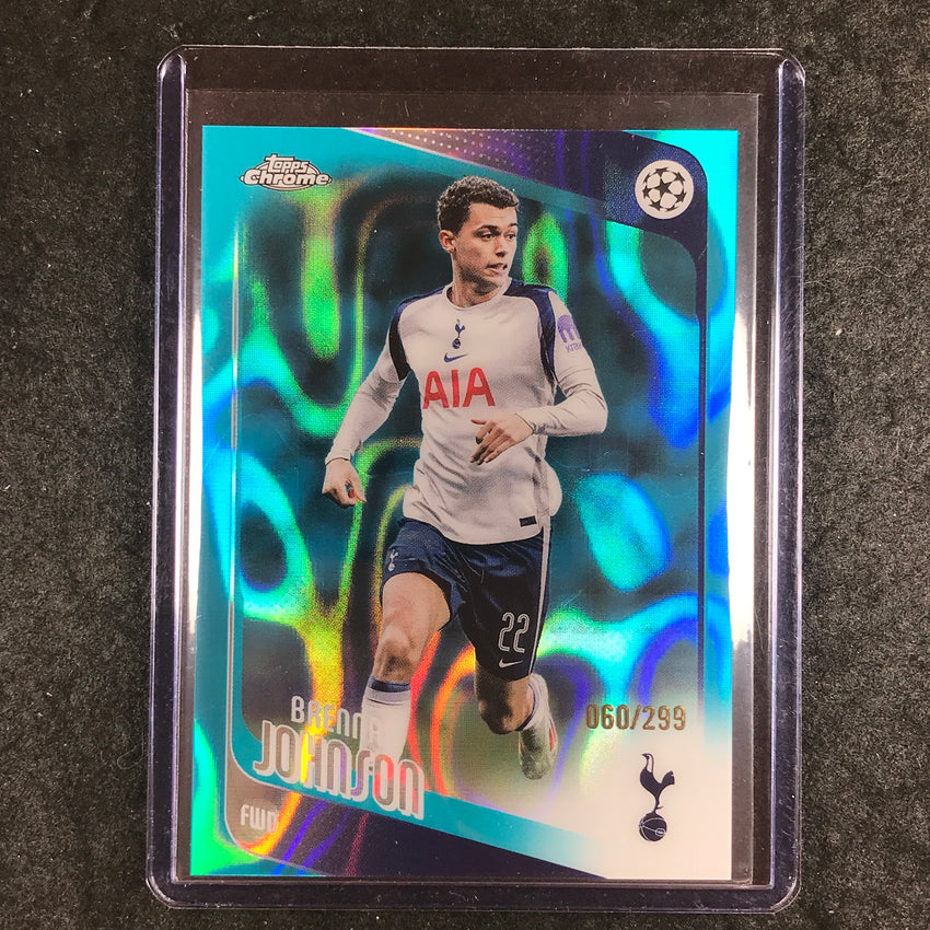 2025-26 Topps Chrome UEFA CC BRENNAN JOHNSON Teal Lava 60/299