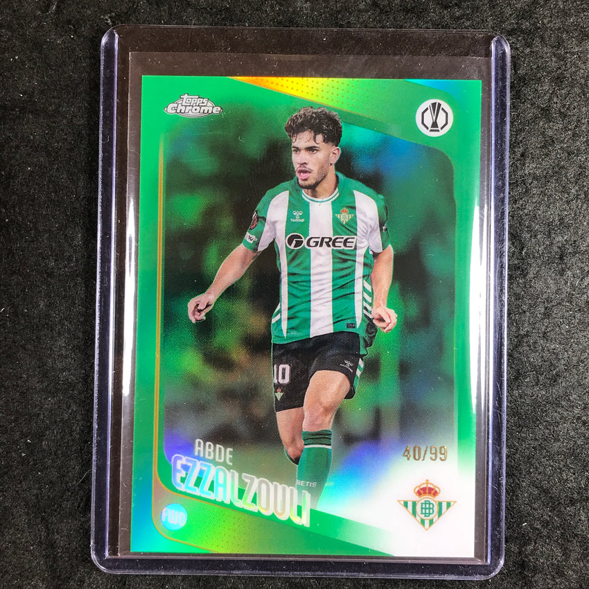 2025-26 Topps Chrome UEFA CC ABDE EZZALZOULI Green Refractor 40/99