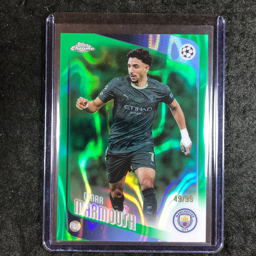 2025-26 Topps Chrome UEFA CC OMAR MARMOUSH Green Lava 49/99