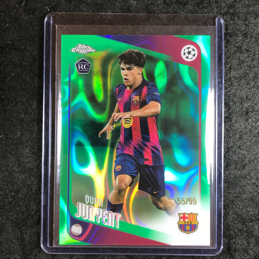 2025-26 Topps Chrome UEFA CC QUIM JUNYENT Rookie Green Lava 55/99