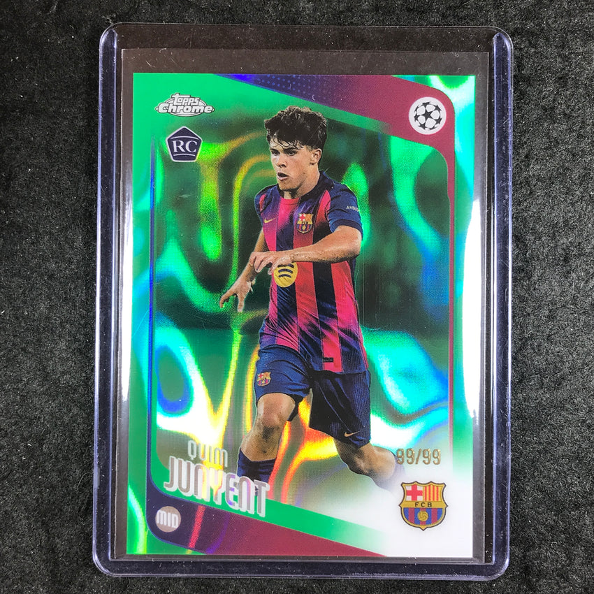 2025-26 Topps Chrome UEFA CC QUIM JUNYENT Rookie Green Lava 99/99