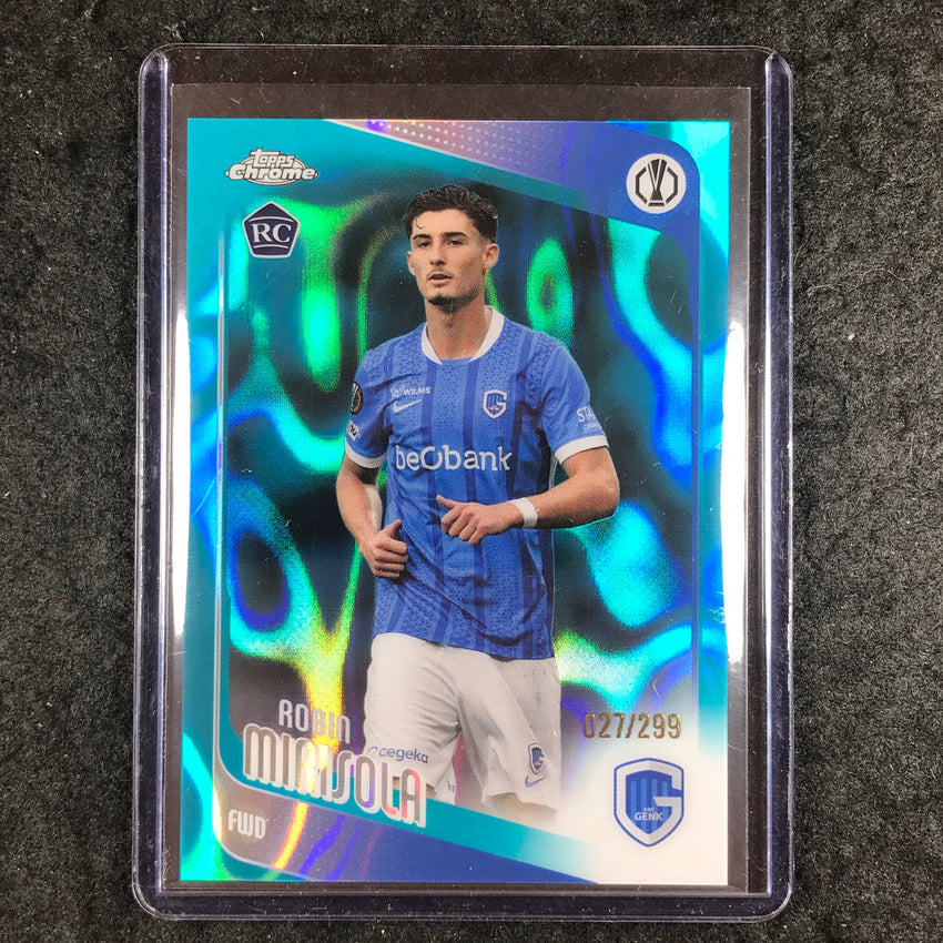 2025-26 Topps Chrome UEFA CC ROBIN MIRISOLA Rookie Teal Lava 27/299