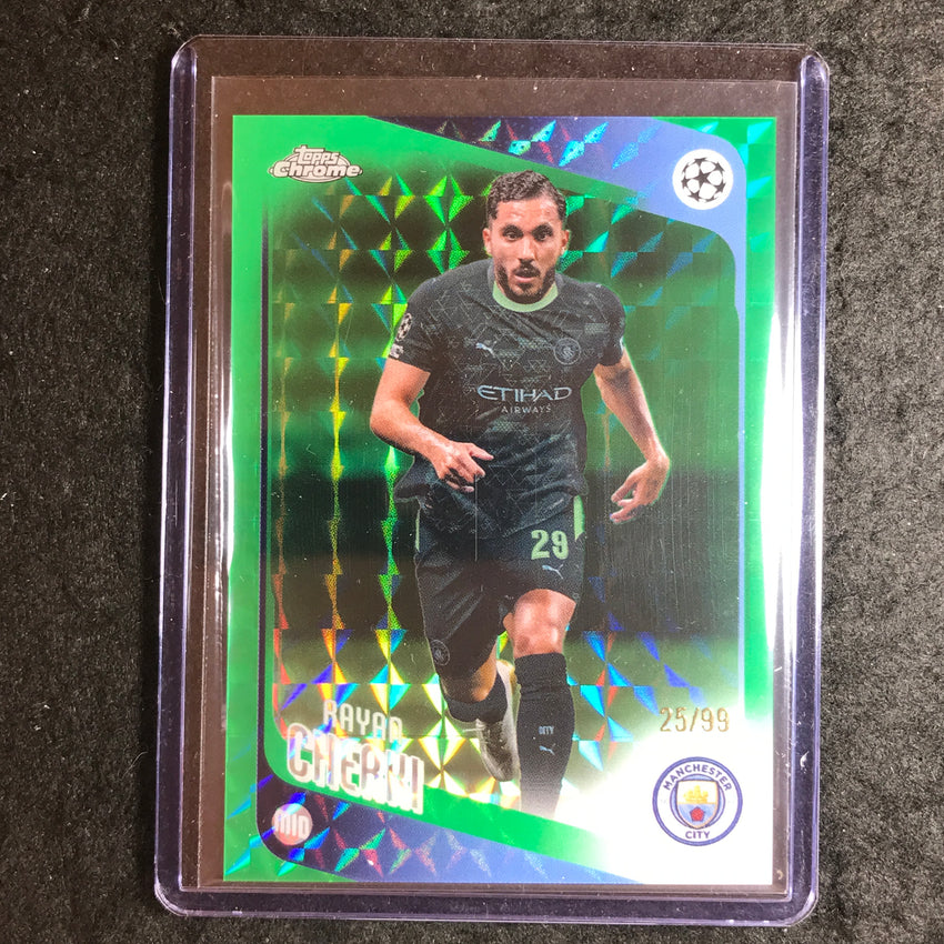 2025-26 Topps Chrome UEFA CC RAYAN CHERKI Green Geometric 25/99