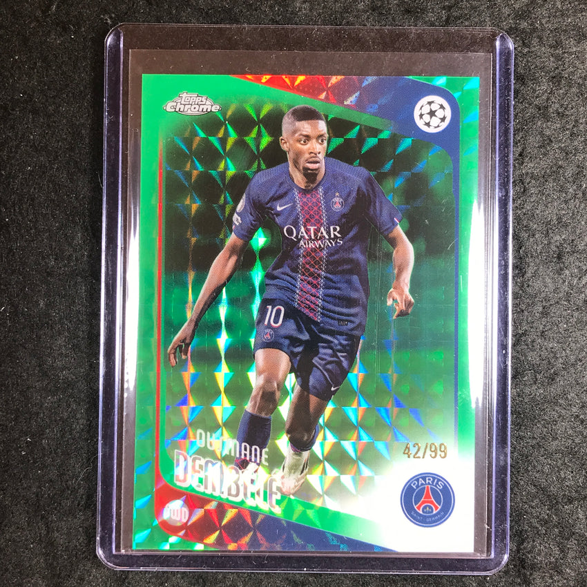 2025-26 Topps Chrome UEFA CC OUSMANE DEMBELE Green Geometric 42/99