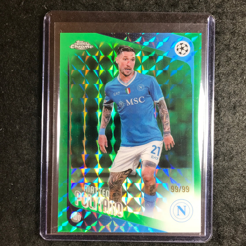 2025-26 Topps Chrome UEFA CC MATTEO POLITANO Green Geometric 99/99