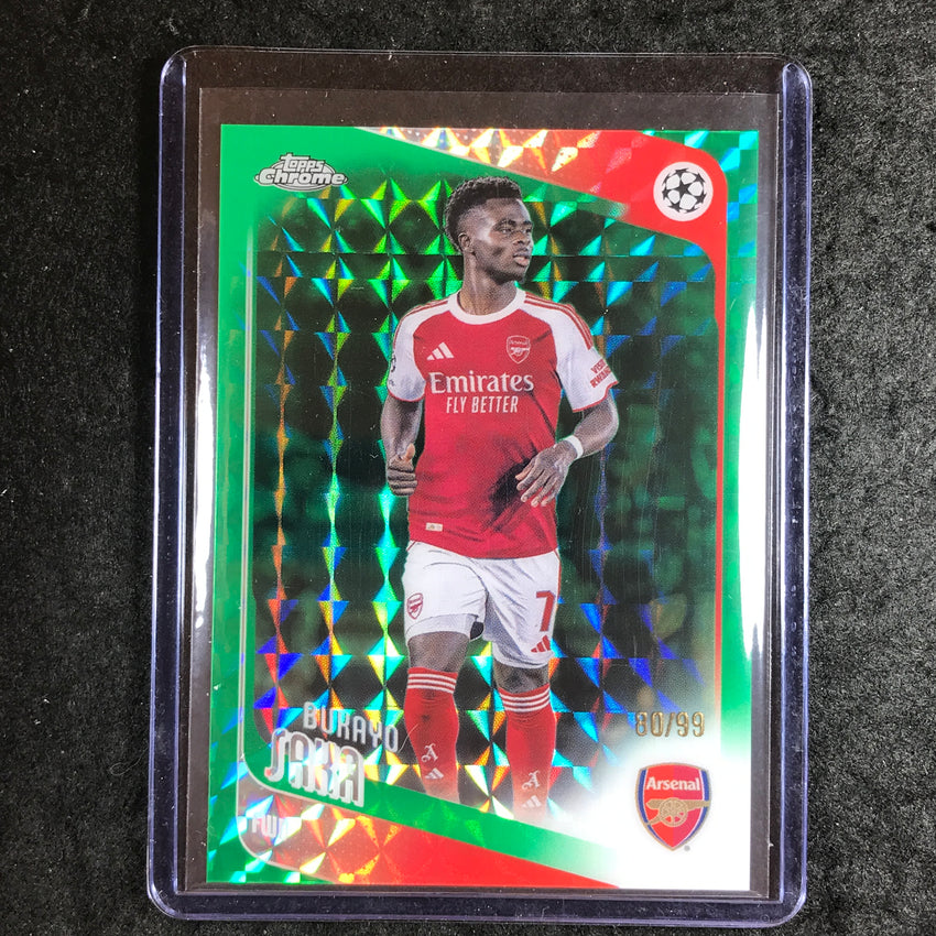 2025-26 Topps Chrome UEFA CC BUKAYO SAKA Green Geometric 80/99