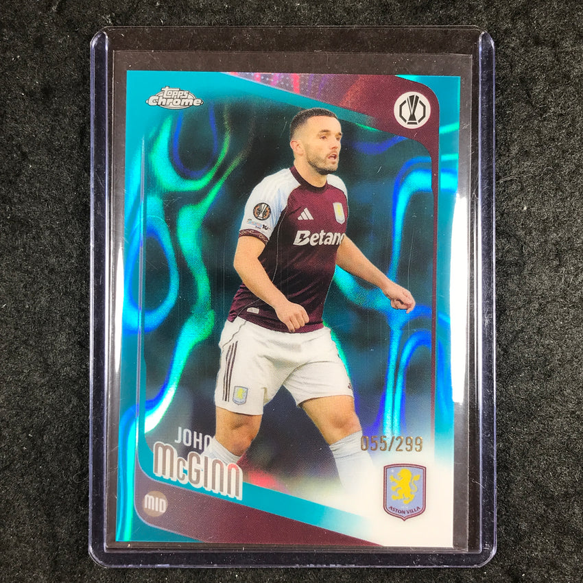 2025-26 Topps Chrome UEFA CC JOHN MCGINN Teal Lava 55/299