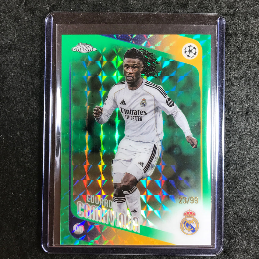 2025-26 Topps Chrome UEFA CC EDUARDO CAMAVINGA Green Geometric 23/99