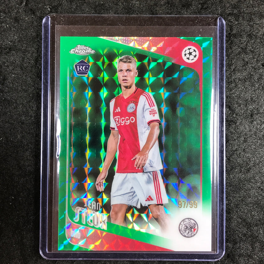 2025-26 Topps Chrome UEFA CC SEAN STEUR Rookie Green Geometric 97/99