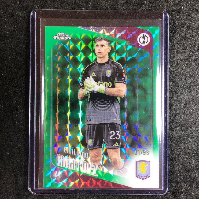 2025-26 Topps Chrome UEFA CC EMILIANO MARTINEZ Green Geometric 1/99
