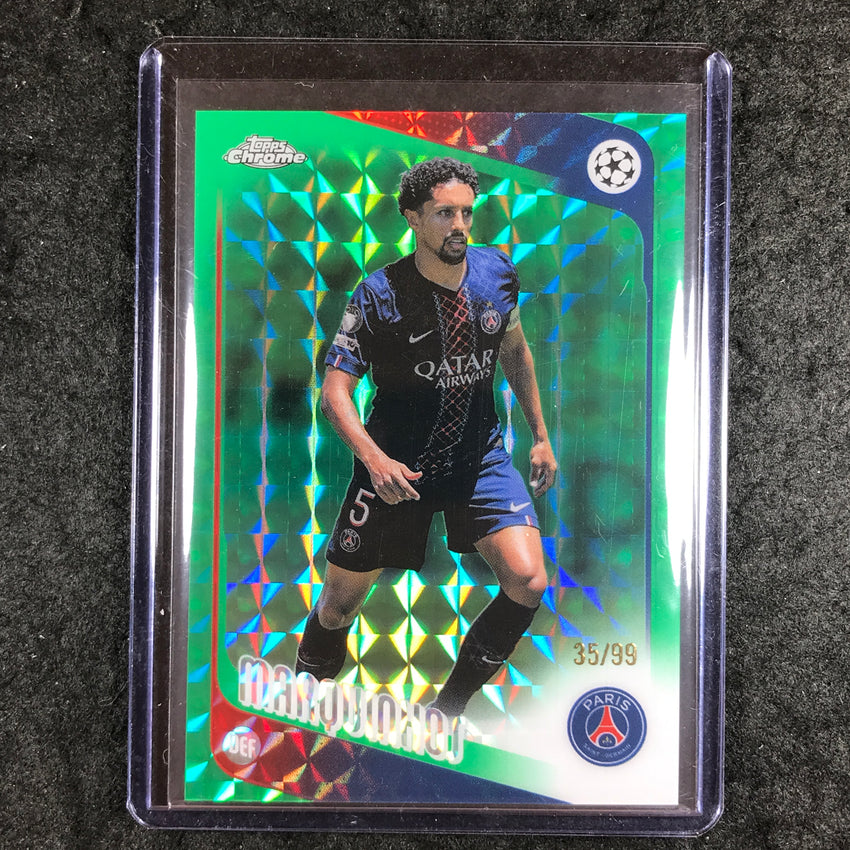 2025-26 Topps Chrome UEFA CC MARQUINHOS Green Geometric 35/99