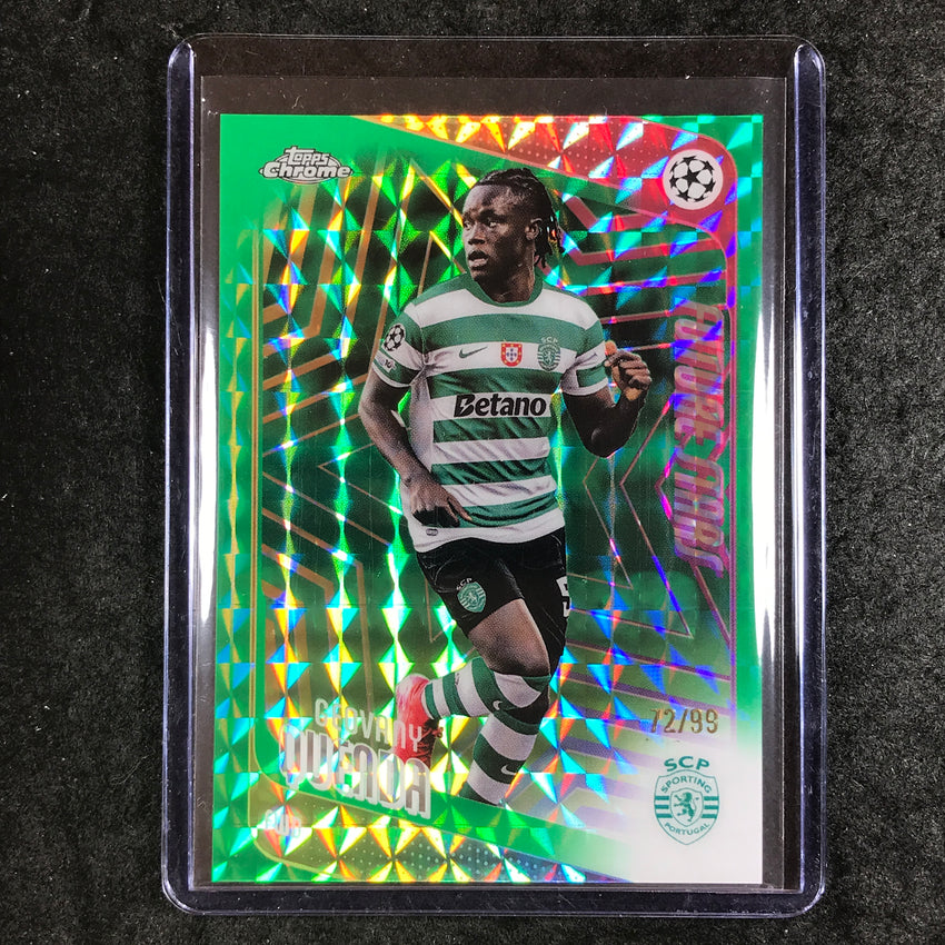2025-26 Topps Chrome UEFA CC GEOVANY QUENDA Future Stars Green Geometric 72/99