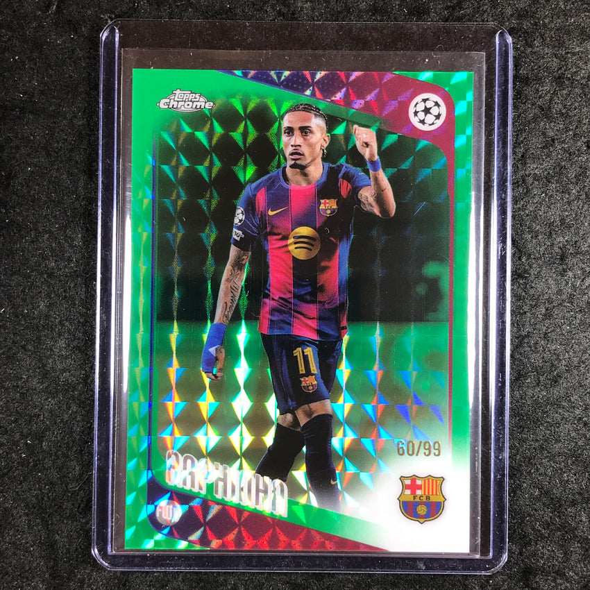 2025-26 Topps Chrome UEFA CC RAPHINHA Green Geometric 60/99