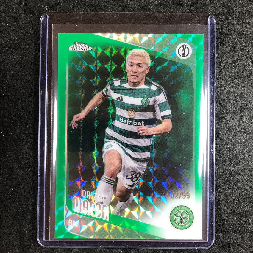 2025-26 Topps Chrome UEFA CC DAIZEN MAEDA Green Geometric 2/99
