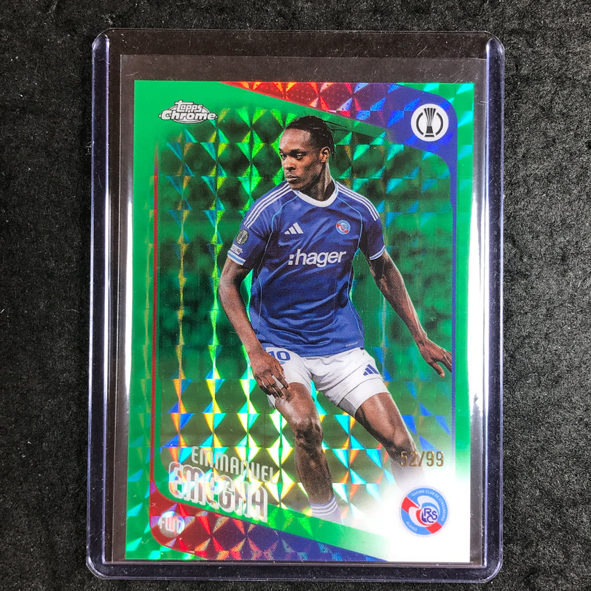 2025-26 Topps Chrome UEFA CC EMMANUEL EMEGHA Green Geometric 52/99