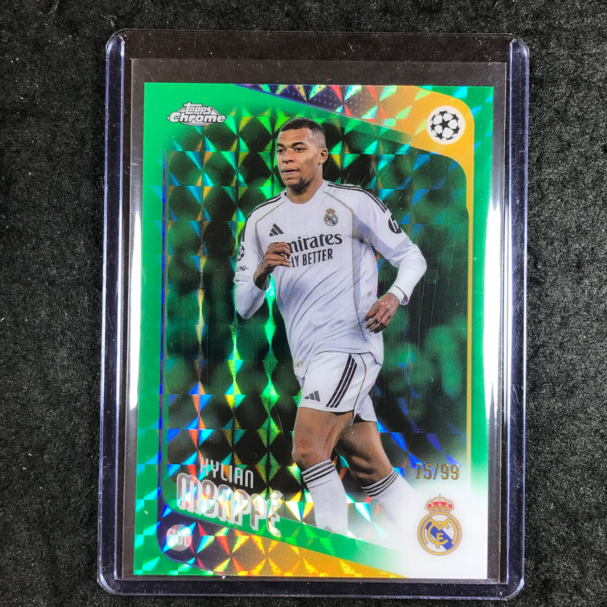 2025-26 Topps Chrome UEFA CC KYLIAN MBAPPE Green Geometric 75/99