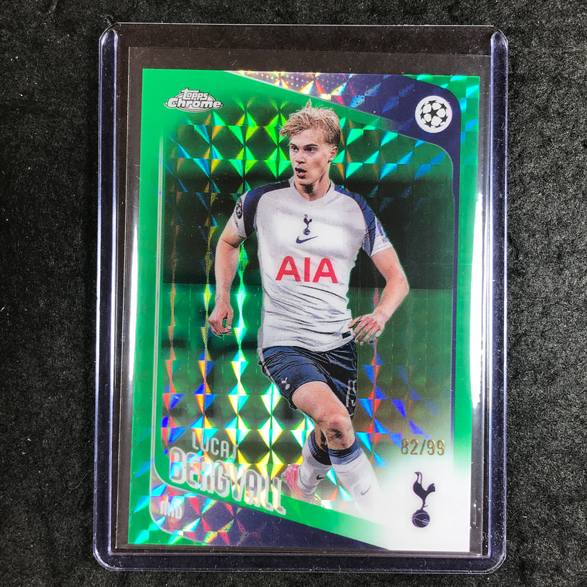2025-26 Topps Chrome UEFA CC LUCAS BERGVALL Green Geometric 82/99