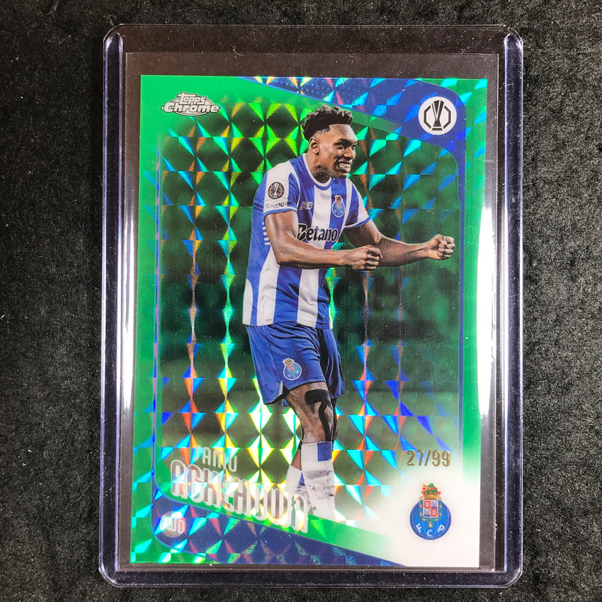 2025-26 Topps Chrome UEFA CC SAMU AGHEHOWA Green Geometric 27/99
