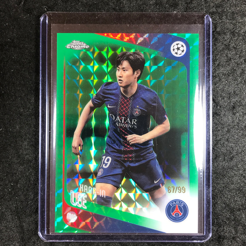 2025-26 Topps Chrome UEFA CC KANG-IN LEE Green Geometric 67/99