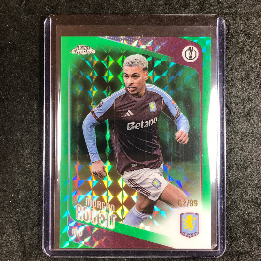 2025-26 Topps Chrome UEFA CC MORGAN ROGERS Green Geometric 2/99