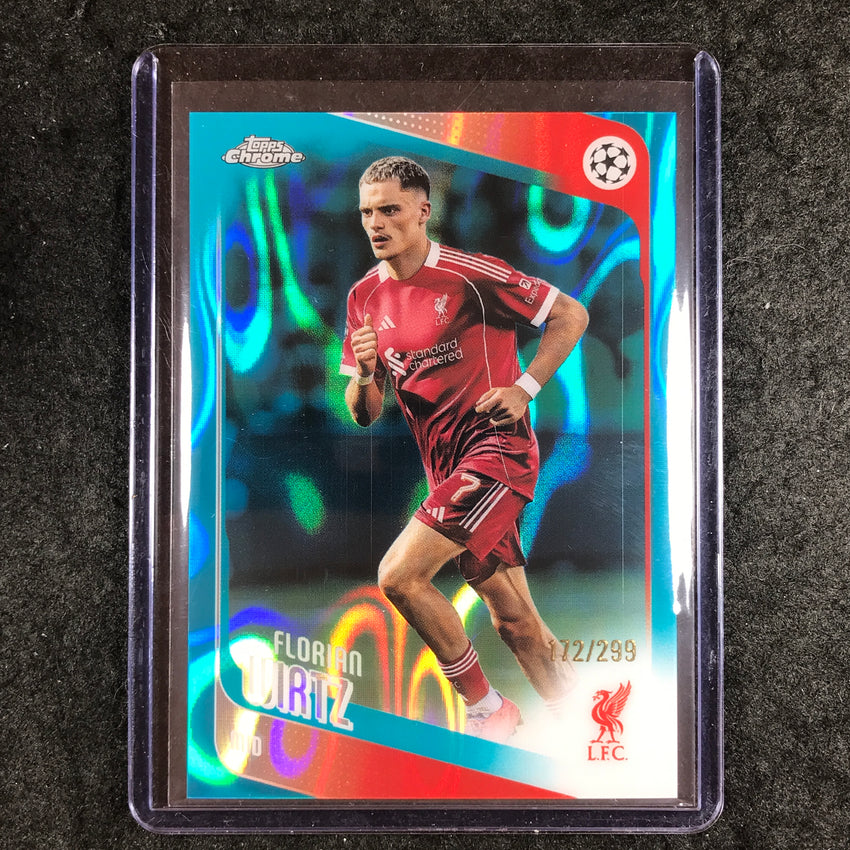 2025-26 Topps Chrome UEFA CC FLORIAN WIRTZ Teal Lava 172/299