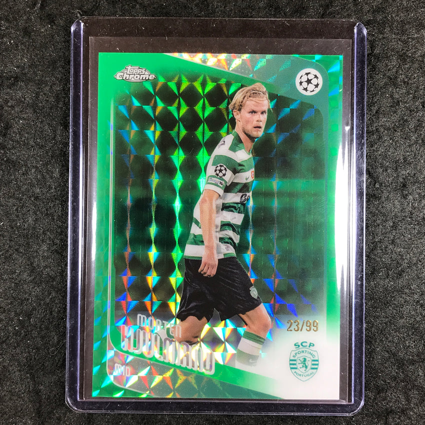 2025-26 Topps Chrome UEFA CC MORTEN HJULMAND Green Geometric 23/99