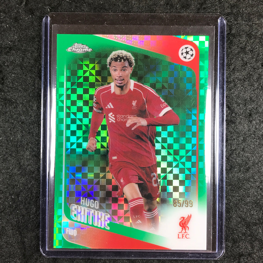 2025-26 Topps Chrome UEFA CC HUGO EKITIKE Green X-Fractor 85/99