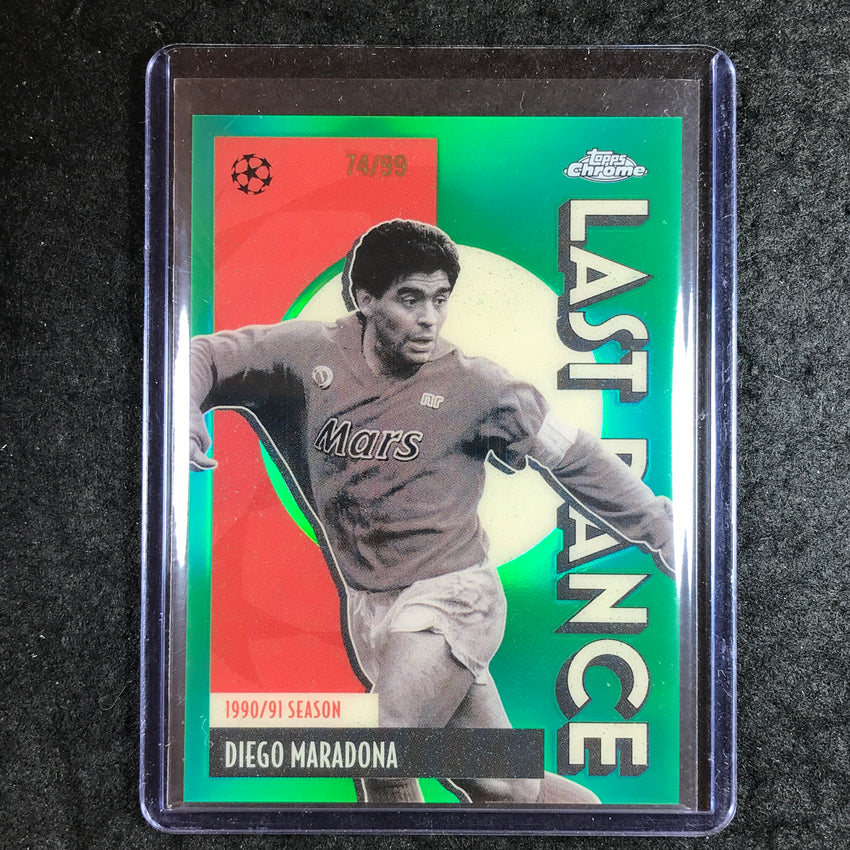 2025-26 Topps Chrome UEFA CC DIEGO MARADONA Last Dance Green Refractor 74/99