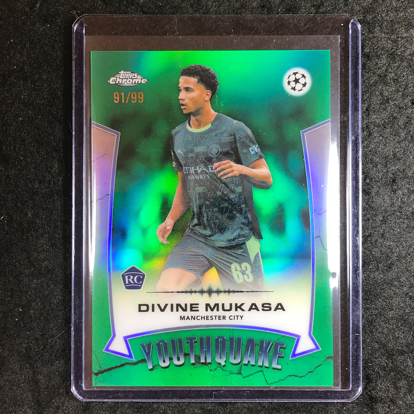 2025-26 Topps Chrome UEFA CC DIVINE MUKASA Youthquake Rookie Green 91/99