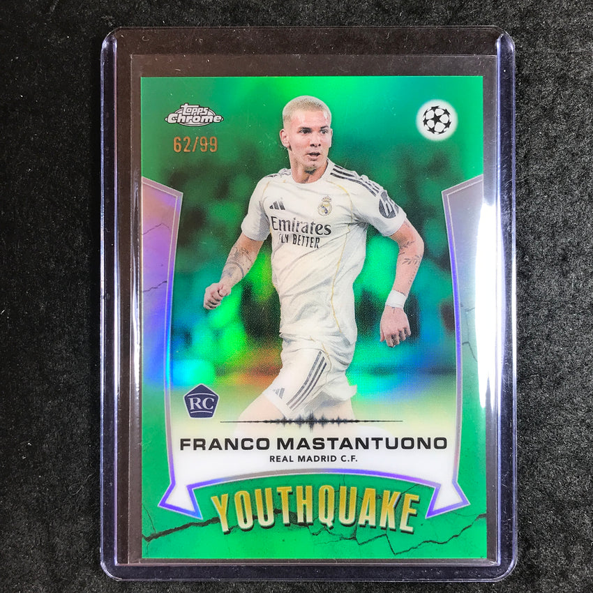 2025-26 Topps Chrome UEFA CC FRANCO MASTANTUONO Youthquake Green Refractor 62/99